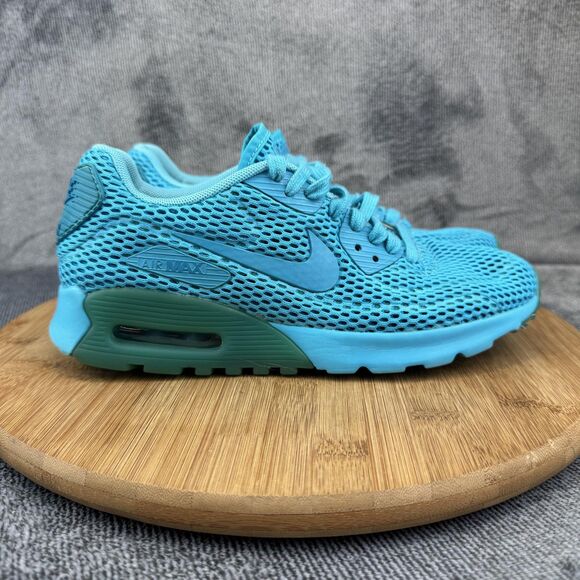 Nike Air Max 90 Ultra BR Shoes Womens Size 7.5 Turquoise Mesh Running 725061-401 - Picture 1 of 9